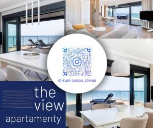 济夫努夫Apartamenty The View Gardenia的客厅和饭厅的照片拼合在一起