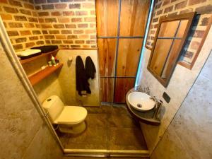 诺凯马Suite en las Nubes Hotel Portal 360的一间带卫生间和水槽的浴室
