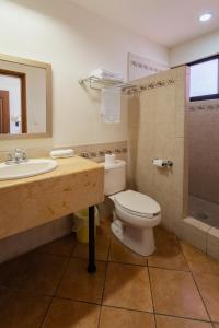 圣何塞德尔卡沃HOTEL COLLI的浴室配有卫生间、盥洗盆和淋浴。