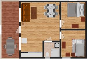 威西ALBATROS Wicie的一间设有浴室的客房的平面图