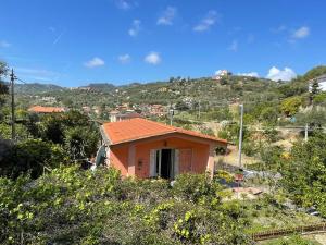因佩里亚Holiday Home Casa dei Nonni - IMP425 by Interhome的山坡上一座带橙色屋顶的小房子