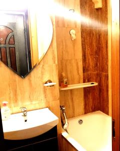 普洛耶什蒂Mercur Studio Ploiesti的一间带水槽和镜子的浴室