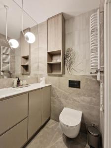辛安诺泽蒂Gea Eco Apartament 206的一间带卫生间和水槽的浴室