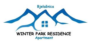 别拉什尼察Winter Park Residence Bjelasnica的冬季公园住宿预约标志