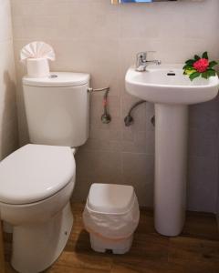San Juan de la RamblaCasa Rural Felipe Luis的浴室配有白色卫生间和盥洗盆。