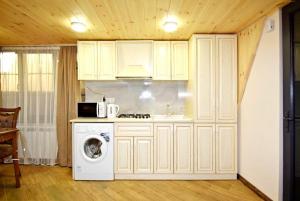 萨克德佐尔镇Wood Rest Tsaghkadzor的厨房配有洗衣机和微波炉。