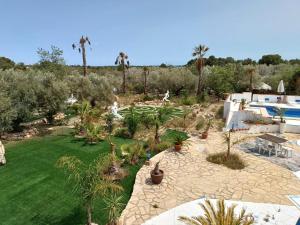 L'Ametlla de MarLuxury Villa Claudia的一座种有棕榈树和游泳池的花园
