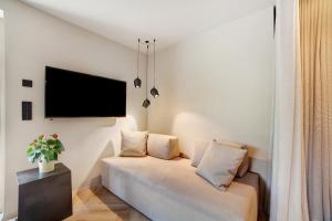 帕尔奇内斯Casa Sonngart的带沙发和平面电视的客厅