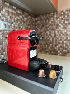 瓦里Eva’s House的台面上的一个红色烤面包机