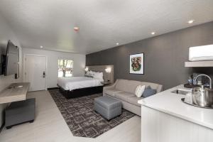 斯普林代尔Montclair Inn & Suites at Zion National Park的客厅配有沙发和1张床