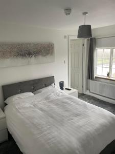 斯科尔OYO The Billingford Horseshoes的卧室设有一张白色大床和一扇窗户。