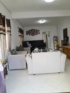 Beautiful Affordable House - 5 minutes from the airport and 12 minutes to Blue bay beach的休息区