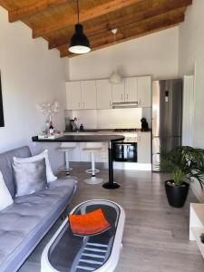 格拉纳迪利亚德亚沃纳Villa Daita 1的带沙发的客厅和厨房