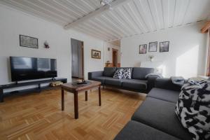 GranträsketFamily house in Swedish Lapland的带沙发和平面电视的客厅
