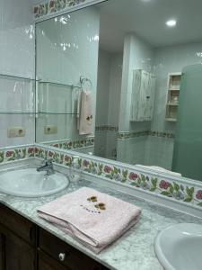 比利亚罗夫莱多La Huerta de Don Fernando的一间带水槽和镜子的浴室
