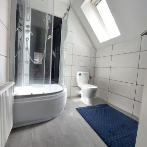 BilsteinHotel 24的带浴缸、卫生间和淋浴的浴室。