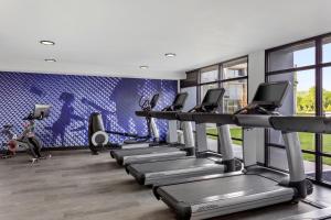 萨默塞特Delta Hotels by Marriott Somerset的健身房设有一排跑步机