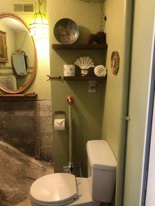 内华达城Flume's End的浴室设有白色的卫生间和镜子