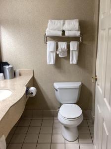 维克斯堡维克斯堡假日酒店的浴室配有白色卫生间和毛巾。