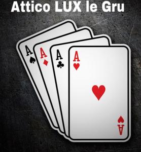 格鲁利亚斯科ATTICO LUX LE GRU的一对带有atico lxk le gin字的牌