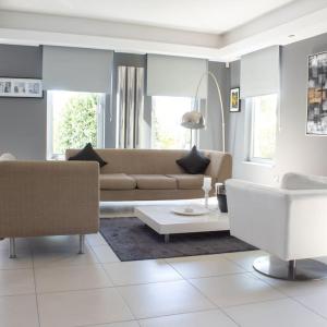 拉纳卡Villa Artemis的客厅配有沙发和桌子
