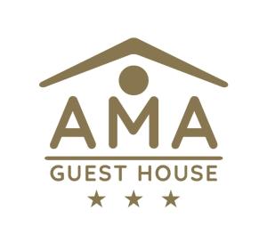 图尔达AMA Guest House的一位在旅馆标志中的男子