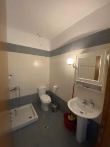 卡兰兹拉Wonderful Elegant house的浴室配有盥洗盆、卫生间和浴缸。