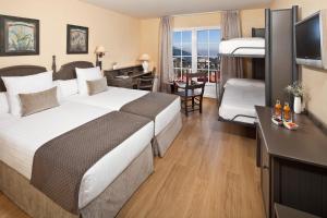塞拉内华达塞拉内华达美利亚酒店的酒店客房设有一张大床和一张书桌。
