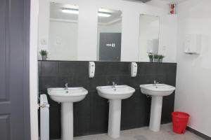 阿利坎特Olé Backpackers Hostel的浴室设有2个水槽和镜子