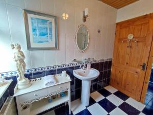 恩尼斯Tower View Lodge的一间带水槽和镜子的浴室