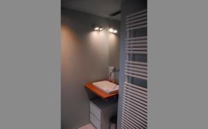斯帕Gite des Bois de Spa的一间带卫生间和水槽的小浴室