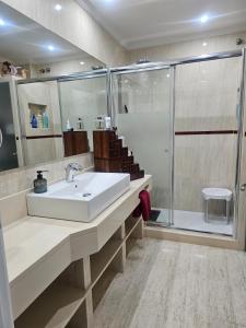 圣安东尼奥·德·卡隆Mar Vista的一间带水槽和淋浴的浴室