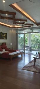 曼巴豪Camiguin Lanzones Resort的一间大卧室,房间内设有一张大床