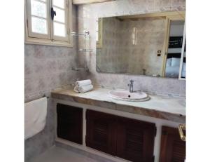 特莱姆森Villa Lorangeraie, Wilaya de Tlemcen的一间带水槽和镜子的浴室