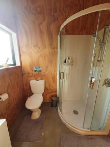 上哈特Beautiful Rural Oasis的一间带卫生间和淋浴的浴室
