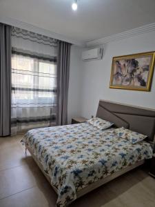 莫纳斯提尔Palm lake resort Folla Monastir的一间卧室设有一张床和一个窗口