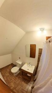 圣卡洛斯-德巴里洛切Casa Moderna entre Coihues的一间带卫生间和水槽的浴室