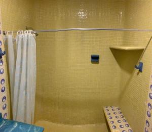 卡利El Rincón de Granada Hotel的浴室内配有淋浴帘。