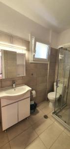 卡托克拉克阿纳BELLA DE LUX RESIDENCE的一间带水槽和卫生间的浴室以及窗户。