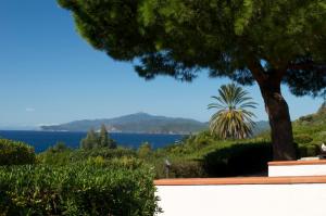 卡波利韦里Residential Hotel Villaggio Innamorata的树屋享有海景