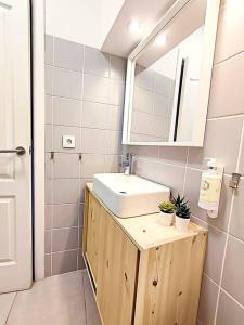 比索达雷加Arriaga Douro House的一间带水槽和镜子的浴室