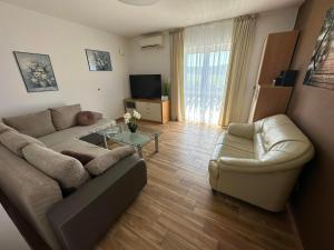塞科夫列Apartma Zonta的客厅配有沙发和桌子