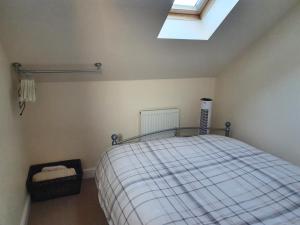 诺丁汉1 Bedroom Annexe Bagthorpe Brook Nottinghamshire的一间卧室配有一张床和天窗