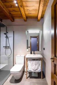 奥尔迪诺Place of charm and tranquility HUT7558的一间带卫生间、水槽和镜子的浴室