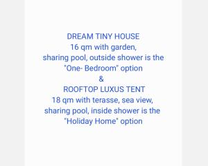 干尼亚Dream Tiny House or Luxus Tent with pool的梦幻小房子的剪影