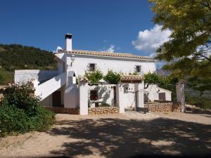 卡斯特里尔Casas Rurales Cortijo Cerro Fuentes Nuevas的山顶上的白色房子