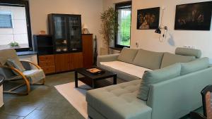 新梅斯托Apartma Nomad的客厅配有沙发和桌子