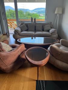 MurgEra Home Deluxe的客厅配有沙发、椅子和桌子