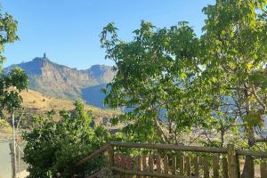 大加那利岛拉斯帕尔马斯La Cabañita的从木栅栏可欣赏到大峡谷的景色