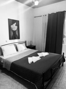 卡托劳塔翁Guesthouse Adonis的一间卧室配有一张大床和两条毛巾